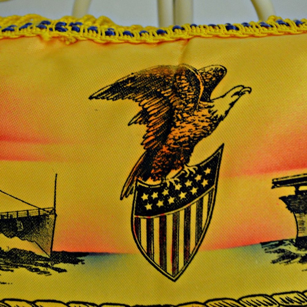 Vintage 40s Navy Sweetheart Sovereign Throw Pillow - Picture 6 of 8